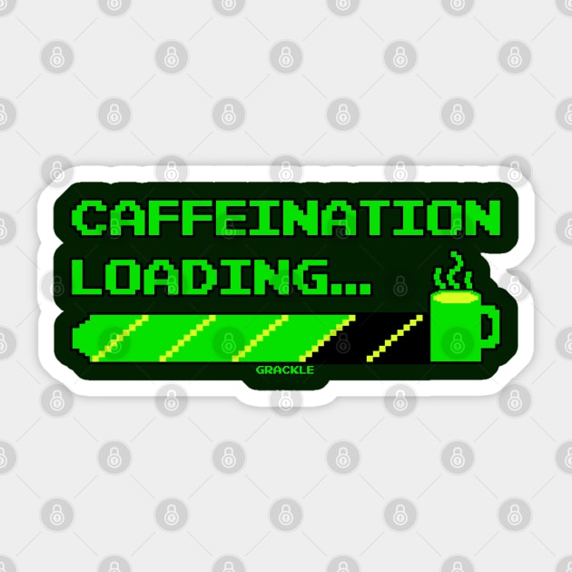 Retro Caffeine Meter (Green Version) Sticker by Jan Grackle